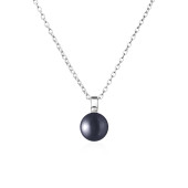 Colier perla naturala neagra cu lantisor argint DiAmanti SK20109P_B-G